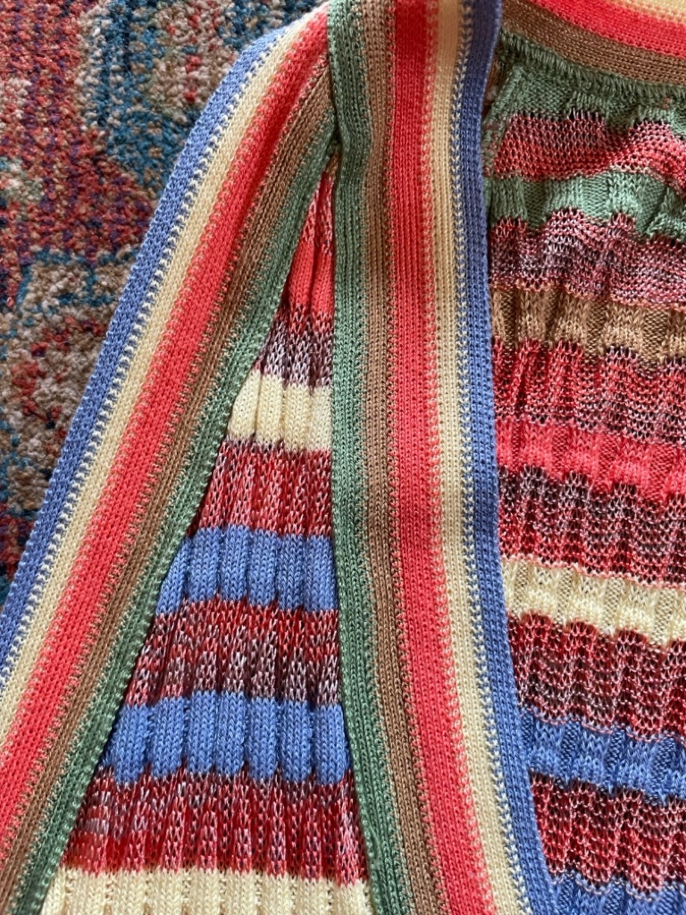 Missoni Rainbow Ribbed V-Neck Knit Tank — Red, Green, Blue, Yellow Sz 8 womans - Picture 5 of 9